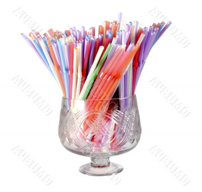 multicolored straws