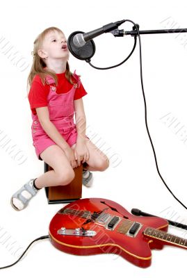 girl in audio studio