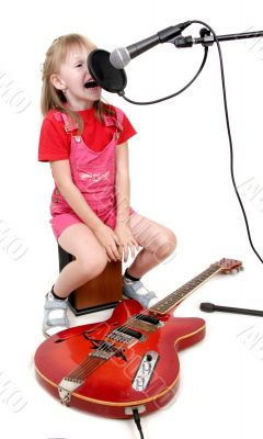 girl in audio studio