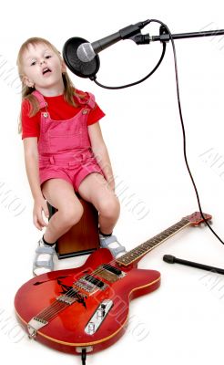 girl in audio studio