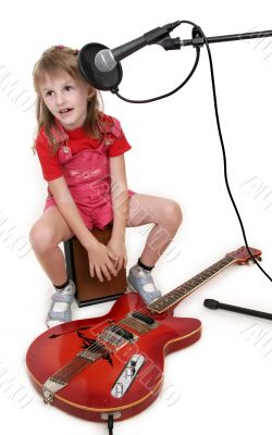 girl in audio studio