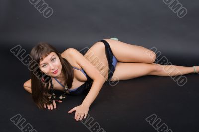 Brunette in underwear