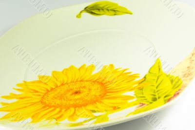 Plate with sunflower