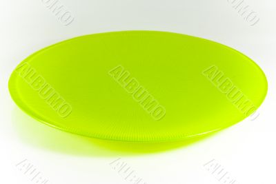 Green plate on white