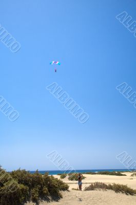 paraglider at the beach