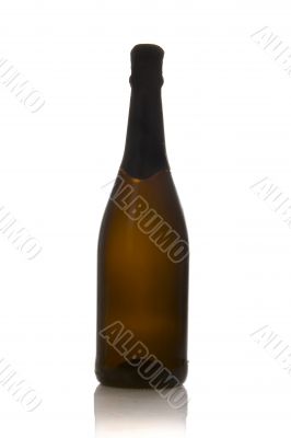 Brown bottle of champagne