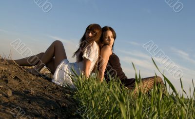 Two girls on the grass 2