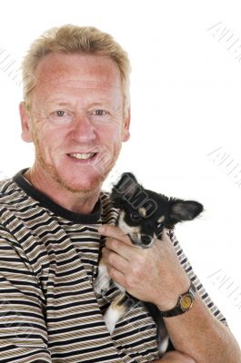 Man with his little dog