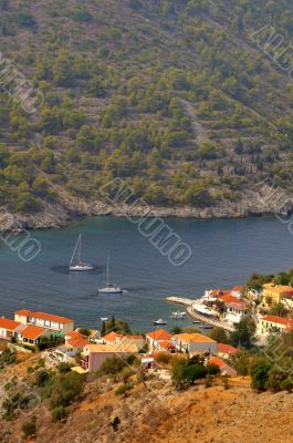 Sailboats by the village