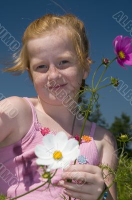 Plucking flowers