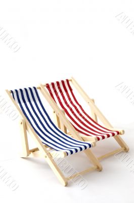 beach chairs isolated on a white background