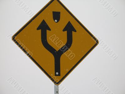 split road sign