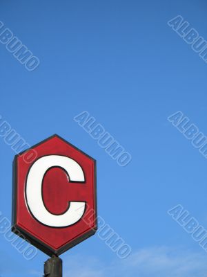 red c sign