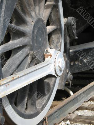 old wheel train on the track