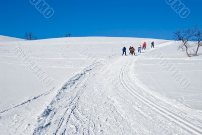 Skiing up the hill 1