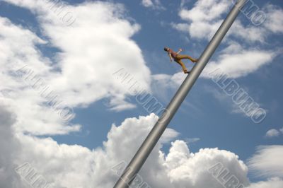 Man walking to the sky