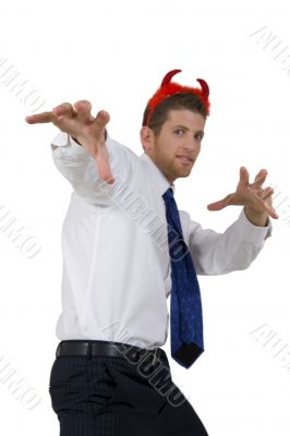 horror man with devil horns