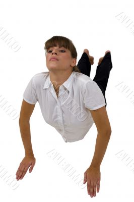 young lady ecercising yoga