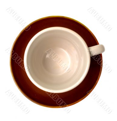 Cup on a white
