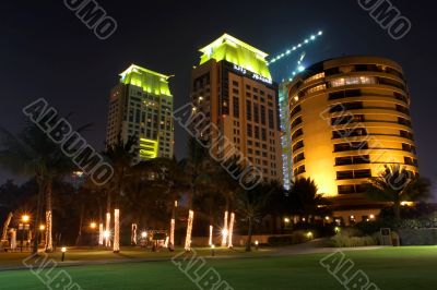 Night skyscrapers of Dubai