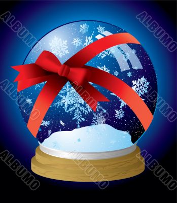 snow globe ribbon