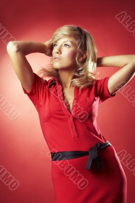 woman in red