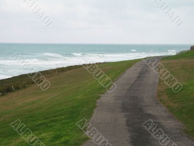 rural road by the ocean
