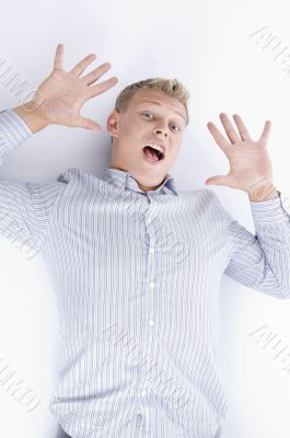 screaming young handsome male