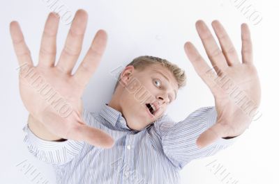 screaming young handsome male