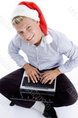male working on laptop