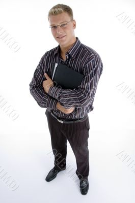 full body pose of business executive