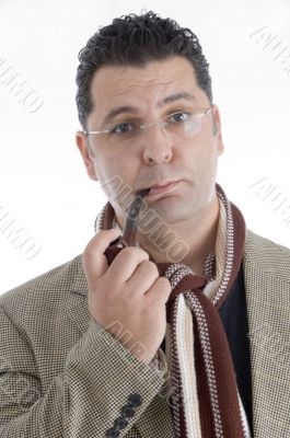 man with cigar in his mouth