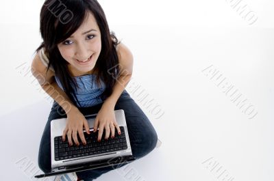 girl with laptop