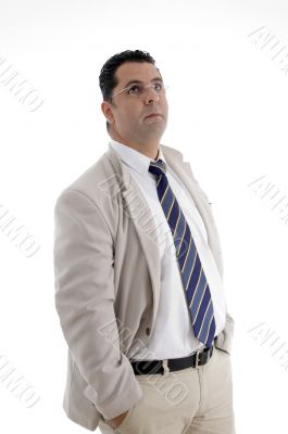 businessman looking upward