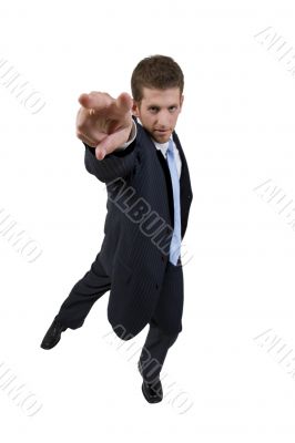 man giving hand gesture