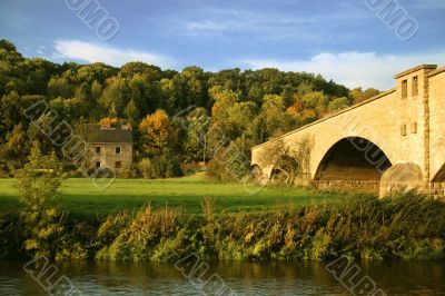 The bridge through the river