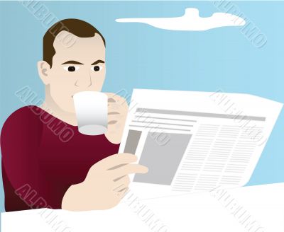Man reading newspaper