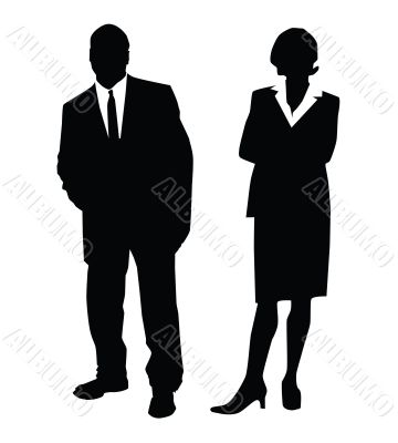 Businessman and businesswoman