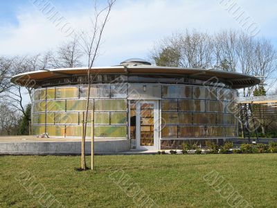 small round building in a park