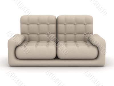 Isolated leather sofa. An interior. 3D image.