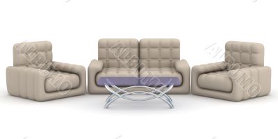 Interior of a living room. 3D image.