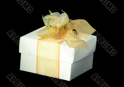 Gift box over black