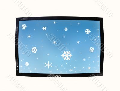 The screen with a snowflake