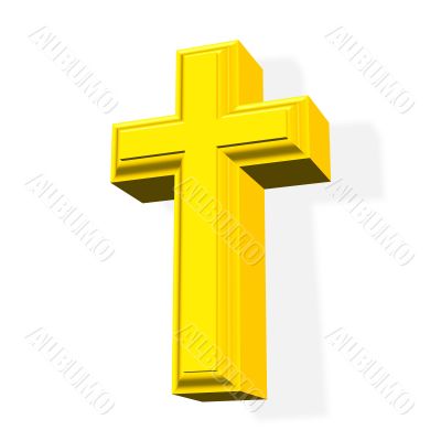 3D golden cross