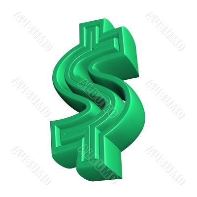 3d dollar symbol