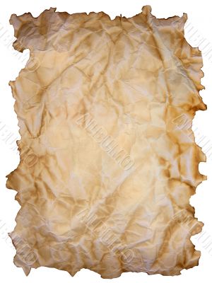 grunge mint yellow paper isolated over white background