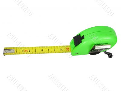 Measuring tape meter isolated over white background