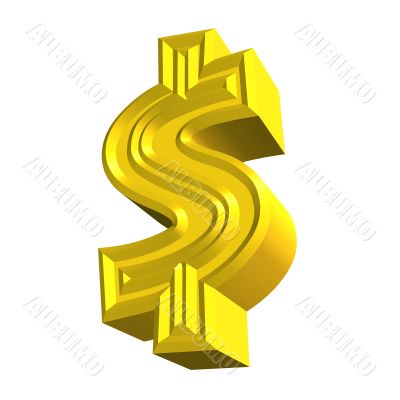 3d dollar symbol