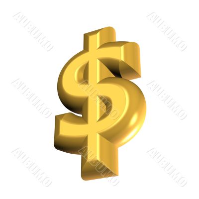3d dollar symbol