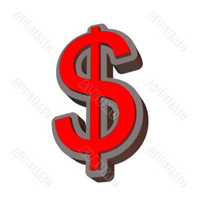 3d dollar symbol